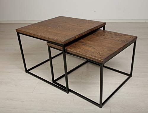 Original BestLoft® 2er-Set Couchtisch Twinsburg (MSD) edle Eiche Industriedesign von BestLoft.de