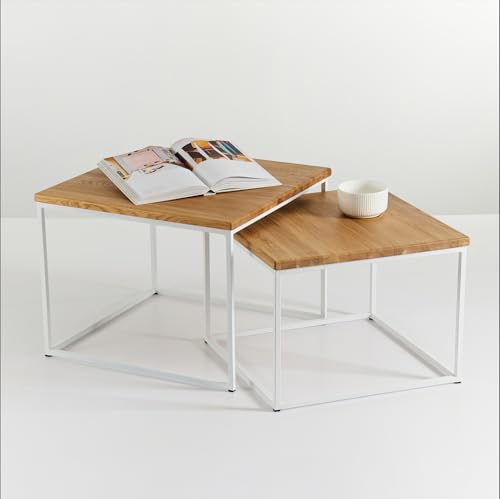 Original BestLoft® 2er-Set Couchtisch Twinsburg (MWH) edle Eiche Industriedesign von BestLoft.de