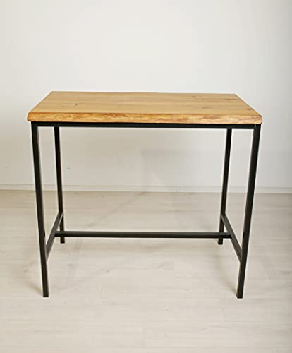 Original BestLoft® Bartisch Massive edle Eiche Industriedesign Loft Handmade (EIN Stehtisch:120cmx66cm, Eiche Natur mit Baumkante) von BestLoft.de