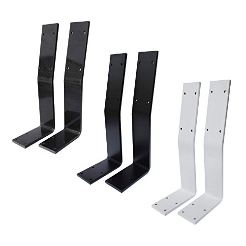 Rückenlehne Metall Rückenlehnen-Halterung für Sitz-Bank & Betten | Halterung zum Anschrauben | Stahl Rohstahl lackiert | Profil 60 x 8 mm | Möbelbeschläge (2 Stück transparent) von BestLoft.de