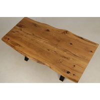 Bestloft Tischplatten Eichenplatten Holzplatte Terrassentisch Esstisch Arbeitsplatte Tischplatte Nach Maß Maßanfertigung Baumkante 200cm von BestLoft
