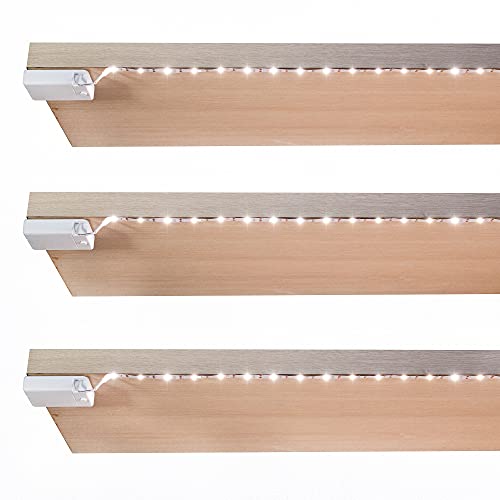 BestLuz LED Streifen Batteriebetriebene, LED Strip Batteriebetriebene x 3er-Pack für unter dem Küchenschrank | Regale | Unterschrank | Schrank | Neutralweiß 4000K 1 Meter von BestLuz