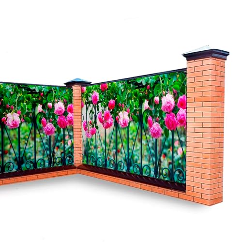 BestMarket.TV Fotofassade mit Aufdruck Heiteres Leben. Gartensichtschutz. Wind Schutz. Balkonverkleidung. Balkonsichtschutz. Sichtschutz. Hecke. (310x158, Lebende Hecke) von BestMarket.TV