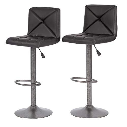 BestOffice 2er Set Barhocker Modern Höhenverstellbar Drehbar Barhocker Thekenhöhe Drehhocker PU Leder Hydraulischer Stuhl Barhocker von BestOffice