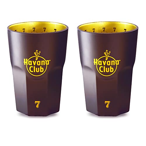 2 Stück Originale Havana Club Longdrink Gläser (7) Jahre Rum Limited Edition- 0,34l - Schwarz Gold von BestPlug