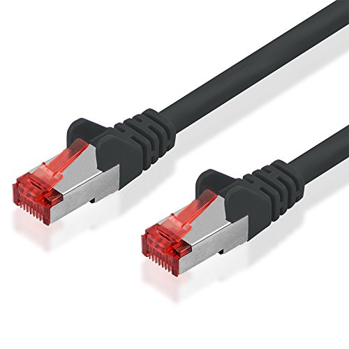 BestPlug 0,15m DSL Internet Netzwerk Kabel, RJ45-Stecker auf RJ45-Stecker, 250 MHz, Cat.6, S-FTP, Schwarz von BestPlug