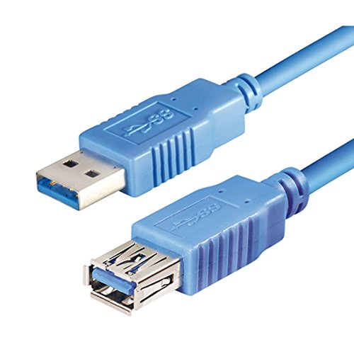 BestPlug 1 Meter 3.0 USB Kabel, USB A-Stecker männlich auf USB A-Buchse Kupplung weiblich, 5000 Mbit s Übertragungsrate, Blau von BestPlug