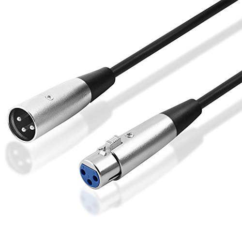 BestPlug 10 Meter Audio Kabel Verlängerung, XLR Stecker männlich auf XLR Buchse Kupplung weiblich, Schwarz von BestPlug