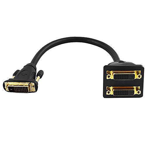 BestPlug 20cm Y DVI Kabel Adapter Verteiler Splitter Weiche, 1 DVI-D 24+1 Stecker männlich auf 2 DVI-D 24+1 Buchse Kupplung weiblich vergoldet, geeignet für HD FullHD, Schwarz v2.0 BestPlug 20cm Y DVI Kabel Adapter Verteiler Splitter Weiche, 1 DVI-D 24+1 Stecker männlich auf 2 DVI-D 24+1 Buchse Kupplung weiblich vergoldet, geeignet für HD FullHD, Schwarz v2.0 von BestPlug