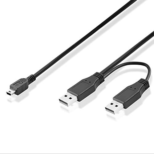 BestPlug 50cm Y 2.0 USB Kabel Verteiler Splitter Weiche, 2 USB A-Stecker auf 1 Mini USB B-Stecker, High Speed, Schwarz von BestPlug