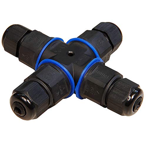 BestPlug Kabelverbinder - IP68 - wasserdicht - 230V - 3-polig - Adapter 4-fach Verteiler Splitter Weiche von BestPlug