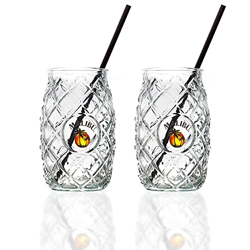 BestPlug Malibu Gläser Ananas Pineapple 2 Stück originale Cocktailgläser Cocktailglas Glas Set, transparent von BestPlug