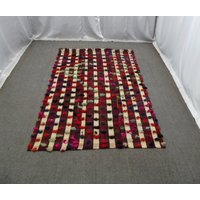 Wollteppiche, Handgeknüpfter Kelimteppich, Karo Teppich 150x70, Kelim Teppich, Moderner von BestQualityRugStore