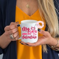 Meine Katzen Sind Mein Valentinstag | Kaffeetasse Geschenk Für Sie Ihn Love Day Becher Bestseller| Tasse Handgemacht von BestSellerMug