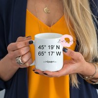 Personalisierte Koordinaten Druck | Personalisiertes Geschenk Becher Bedruckt Becherdruck Personalisierter Liebesort Individuelles Bestseller von BestSellerMug