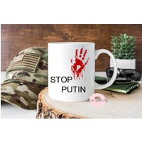 stoppen Sie Putin | Blut in Der Hand Ukraine-Russland Frieden Beten Geschenk Becher Tasse Mit Blutigen Händen Bestseller von BestSellerMug