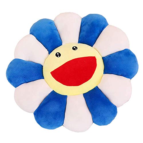 BestTas Plüschkissen in Blumenform, 43,2 cm, Sonnenblumenkissen, Sofa, Stühle, Bodenkissen für Kinder, Lesen, Ecken, Fernsehen, Schlafzimmer, Dekoration (blau) von BestTas