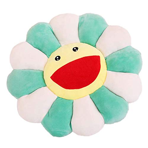 BestTas Plüschkissen in Blumenform, 43,2 cm, Sonnenblumenkissen, Sofa, Stühle, Bodenkissen für Kinder, Lesen, Ecken, Fernsehen, Schlafzimmer, Dekoration (grün) von BestTas