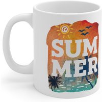 Sommerthema Keramik | Sommer Kaffeetasse| Sublimationsbecher Kaffeetasse 11Oz von BestValueMugs