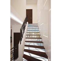 3D Geometrie Treppe Dekoration Kleber Vinyl Riser Panels Treppen Risers Aufkleber Wandbild Tapete Abnehmbar von BestWallMuralStore