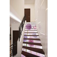 Benutzerdefinierte Größe 6" X 39" - 10 Treppen 3D-Blumen-Treppendekoration Selbstklebende Vinyl-Treppenerhöhungsplatten, Treppenerhöhungsaufkleber von BestWallMuralStore