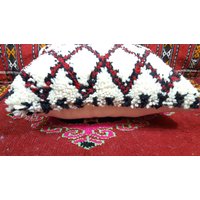 Moroccan Beni Ourain Pillow Handmade Pouf Cushion Pillows Wool Covers Coussin Marocain von BestWoolRug