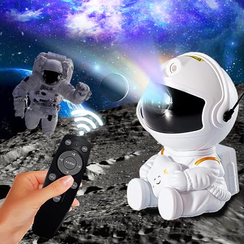 Astronaut Sternenhimmel Projektor, Astronaut Projektor Lampe, Galaxy Projector mit 8 Nebelmodi, Fernbedienung Einstellbare Helligkeit und 360° Rotation für Kinder und Erwachsene(Weiße Sterne) von BestYiJo