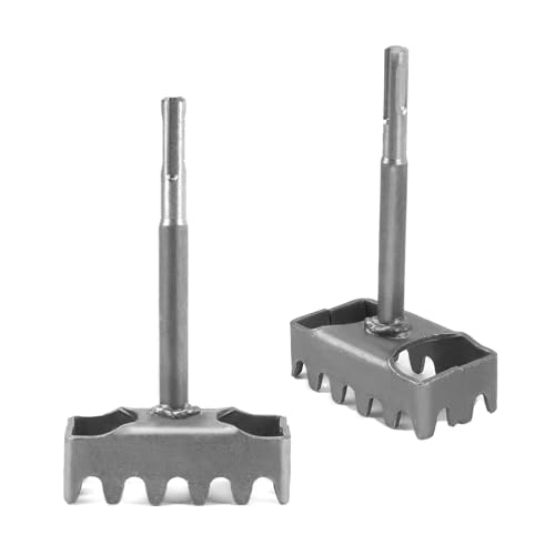 Quadratischer Lochschneider für Elektrokasten, 2 Pcs Hochfester Manganstahl Vierkantlochstanzer, Oszillierendes Werkzeug für Wandschalter/Steckdoseninstallation, Schneller Wandstanzer (SDS MAX) von BestYiJo