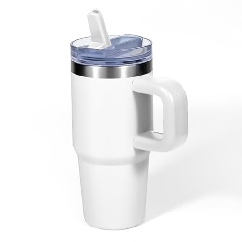 Mini Thermoskanne der Kinder, 100% auslaufsicheres Stroh, 14oz/413ml kleine Tasse 304 Edelstahl Tumbler, Geschenk für Kinder, Reise Graduierung Geschenk-Jugendweiß von Bestaa