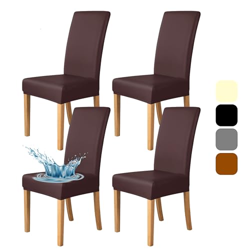 Bestcovers Stuhlhussen 4er Set - Stretch Stuhlhussen für Esszimmerstühle - Wasserdicht - Abnehmbarer Stühle Schutz Dekoration Stuhlbezug für Haus, Küche, Hotel, Restaurant, Bankett, Hochzeit, Party von Bestcovers