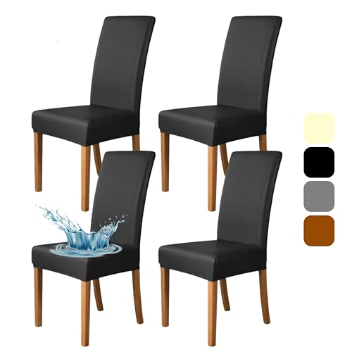 Bestcovers Stuhlhussen 4er Set - Stretch Stuhlhussen für Esszimmerstühle - Wasserdicht - Abnehmbarer Stühle Schutz Dekoration Stuhlbezug für Haus, Küche, Hotel, Restaurant, Bankett, Hochzeit, Party von Bestcovers
