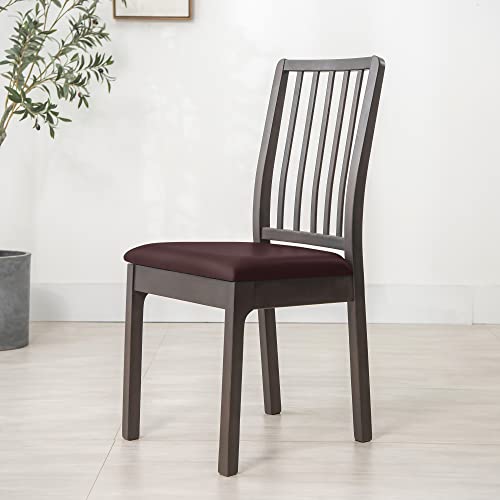 Bestcovers 100% wasserdichter elastischer Stuhlsitzbezug aus PU-Leder – Schutz für Ihre Stühle und modernes Design (BRAUN) von Bestcovers