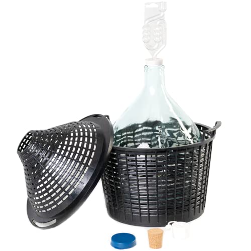 MIKONI Weinballon 20L mit Korb + Gärröhrchen + 3 Korken, Kunststoffkorb, Glasballon, Gäreimer, Gärballon, Weinfass, Gallone, Bügelflasche, Korb, Glasgärballon, Set, Gärröhr, Flasche, Gärbehälter MIKONI Weinballon 20L mit Korb + Gärröhrchen + 3 Korken, Kunststoffkorb, Glasballon, Gäreimer, Gärballon, Weinfass, Gallone, Bügelflasche, Korb, Glasgärballon, Set, Gärröhr, Flasche, Gärbehälter von MIKONI
