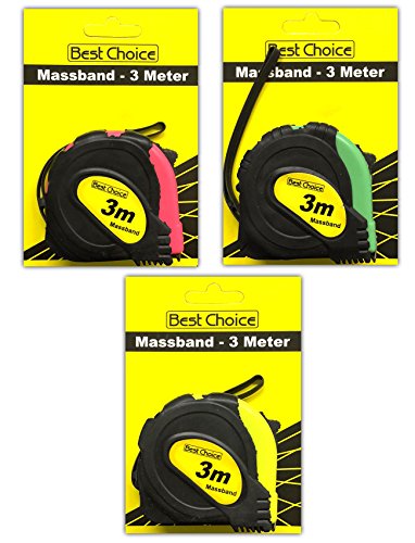 3er Set Maßband 3m Bandmaß Rollbandmaß Rollmaßband Massband Messband Metermaß von HAC24