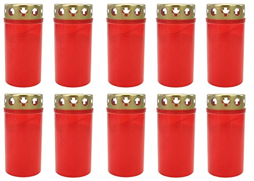 Beste Wahl Grablicht Nr. 3 rot mit Rot, 10 Stück von Beste Choice