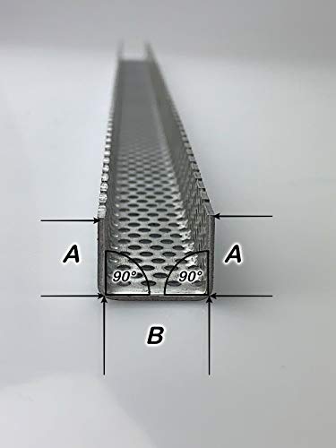 Aluminium 1,5mm dick U Profil Winkel Lochblech RV3-5 Kiesfang Rinne Leiste Alu, Größe nach Maß (1000 mm, Schenkel A: 15mm / B: 40mm) von Bestell_dein_lochblech