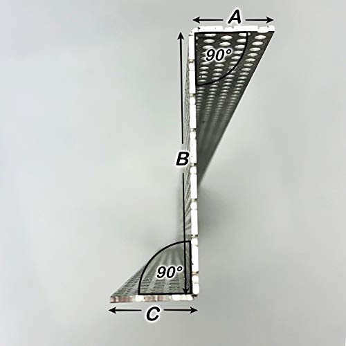 Aluminium 1,5mm dick Z-Profil Winkel Lochblech RV3-5 Kiesfang, Größe nach Maß (500 mm, Schenkel A: 35mm / B: 40mm / C: 15mm) von Bestell_dein_lochblech