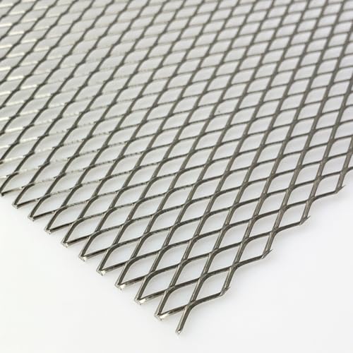 Edelstahl roh Streckgitter 16x6,5x1x1 Edelstahl 1.4301 Blech 1 mm dick Lochblech Zuschnitt nach Maß (1000 mm x 350 mm) von Bestell_dein_lochblech