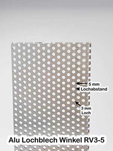 Lochblech Alu Winkel RV 3-5 Winkelprofil 1,5mm Länge 1000mm, Individuell nach Maß (Schenkel: 100mm x 80mm) von Bestell_dein_lochblech