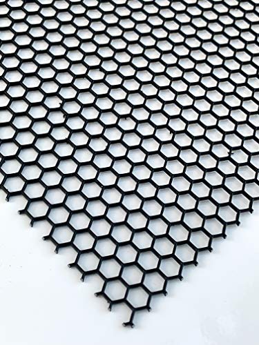 Lochblech Schwarz RAL 9005 Stahl Verzinkt Pulverbeschichtet HV 6-6,8 Hexagonal 1,5mm dick magnetisch Neu (1000 mm x 350 mm) von Bestell_dein_lochblech