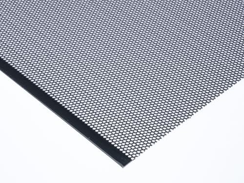 Stahl Lochblech HV2-2,5 Farbig Schwarz RAL 9005 Stahl 1 mm dick Hexagonal Gitter Zuschnitt nach Maß (1000 mm x 500 mm) von Bestell_dein_lochblech
