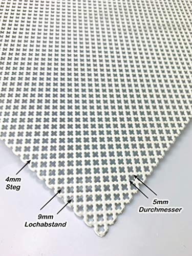 Stahl Verzinkt Kleeblatt Lochblech Weiß Pulverbeschichtet Stahl 1,5 mm dick Zuschnitt nach Wunschmaß (500 mm x 50 mm) von Bestell_dein_lochblech