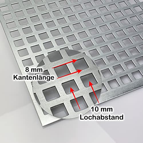 Stahl verzinkt Lochblech QG 8-10 1mm dick Zuschnitt nach MAß NEU (1000 mm, 600 mm) von bestell_dein_lochblech