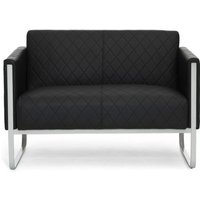 hjh OFFICE Loungesofa ARUBA STEP Gestell lichtgrau Kunstleder, 2-Sitzer, schwarz von hjh OFFICE