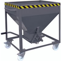 Eichinger® Silobehälter auf Rollen, mittigem, per Hebel bedienbarem Auslauf, 300 Liter, anthrazitgrau von Jungheinrich PROFISHOP