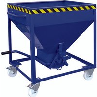 Eichinger® Silobehälter auf Rollen, mittigem, per Hebel bedienbarem Auslauf, 300 Liter, enzianblau von Eichinger®