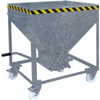 Eichinger® Silobehälter auf Rollen, mittigem, per Hebel bedienbarem Auslauf, 300 Liter, feuerverzinkt von Eichinger®
