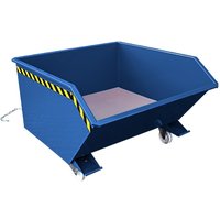 Eichinger® Spänebehälter mit Lochblech-Boden und Ablasshahn, 1000 kg, 300 Liter, enzianblau von Eichinger®