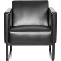 hjh OFFICE Loungesessel BALI BLACK Gestell schwarz Kunstleder glatt, 1-Sitzer, schwarz von hjh OFFICE