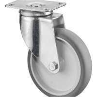 BS ROLLEN Apparaterolle TPE, Lenkrolle, schwere Ausführung, Gleitlager, Platte, Ø x Breite 125 x 31 mm, TK 100 kg von BS ROLLEN